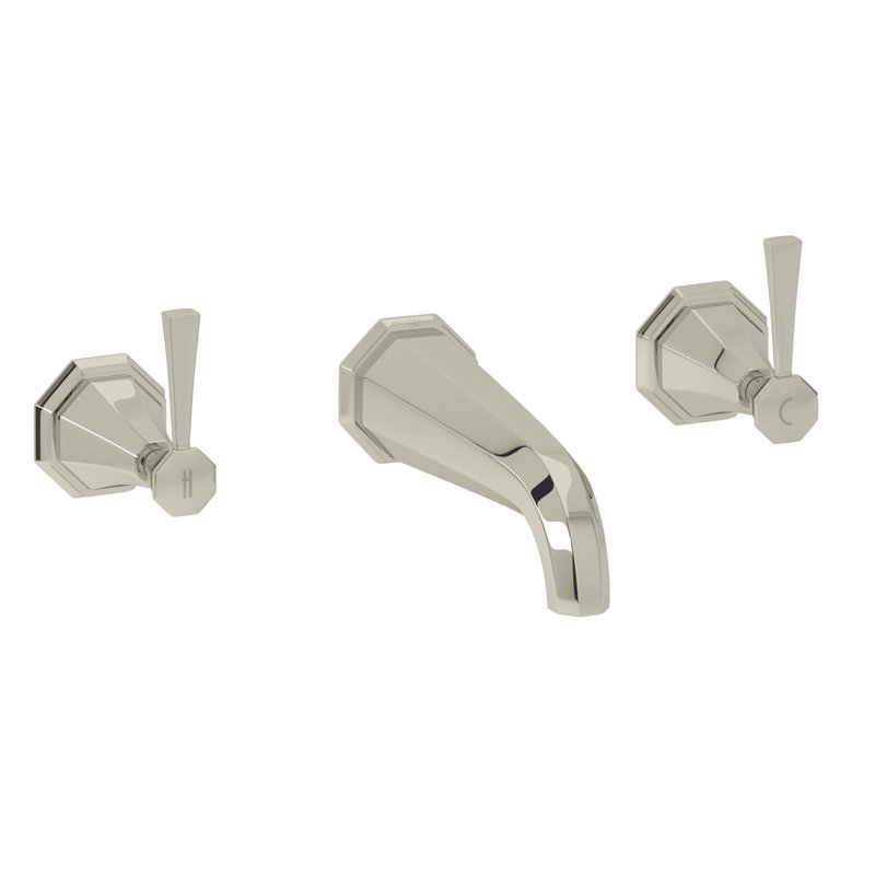 Deco Wall Mount Tub Filler Trim, Polished Nickel, Lever Handle