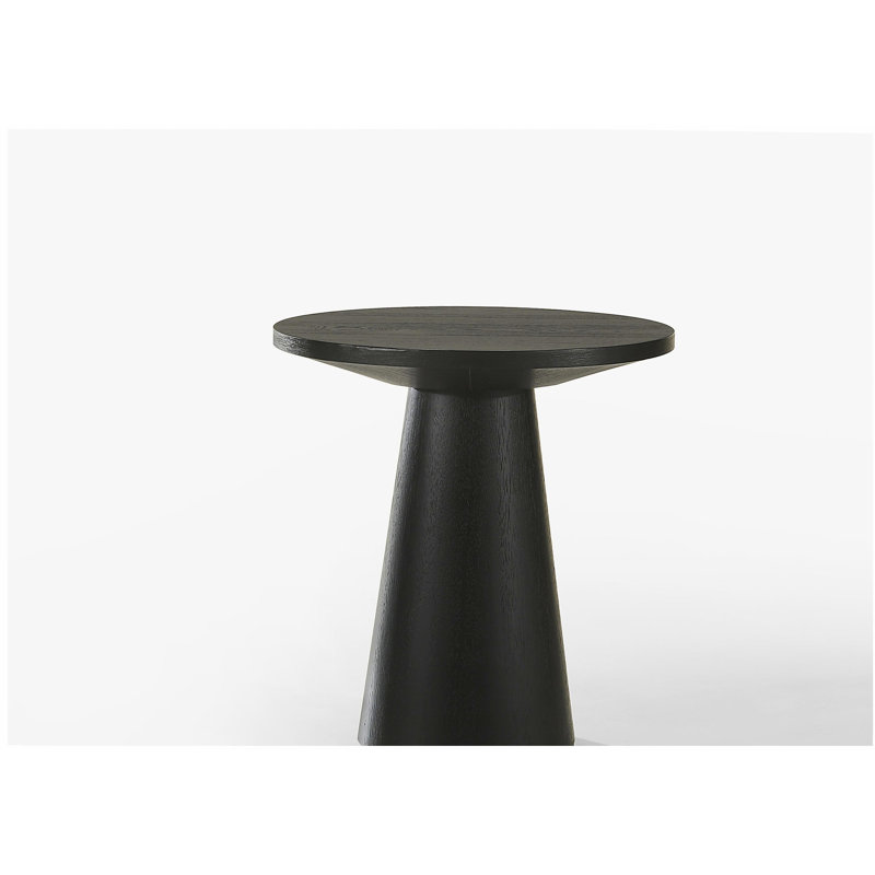 Jasper Ebony Black 20"W Round Console Table with Pedestal Base