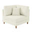Fauteuil rembourré en velours côtelé beige avec dossier coussiné Seemab-99538308