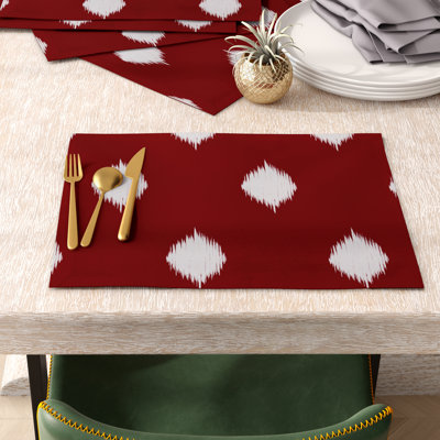 Urbina Holiday Ikat Print 4 Piece Placemat Set