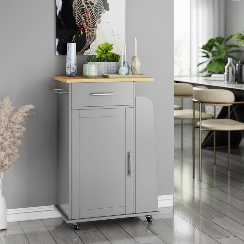 22" Kitchen Island Cart Furniture Cart On Wheels With Storage,Rolling Portable Dining Room Serving Utility Carts Mobile Movable With Drawers Cabinet