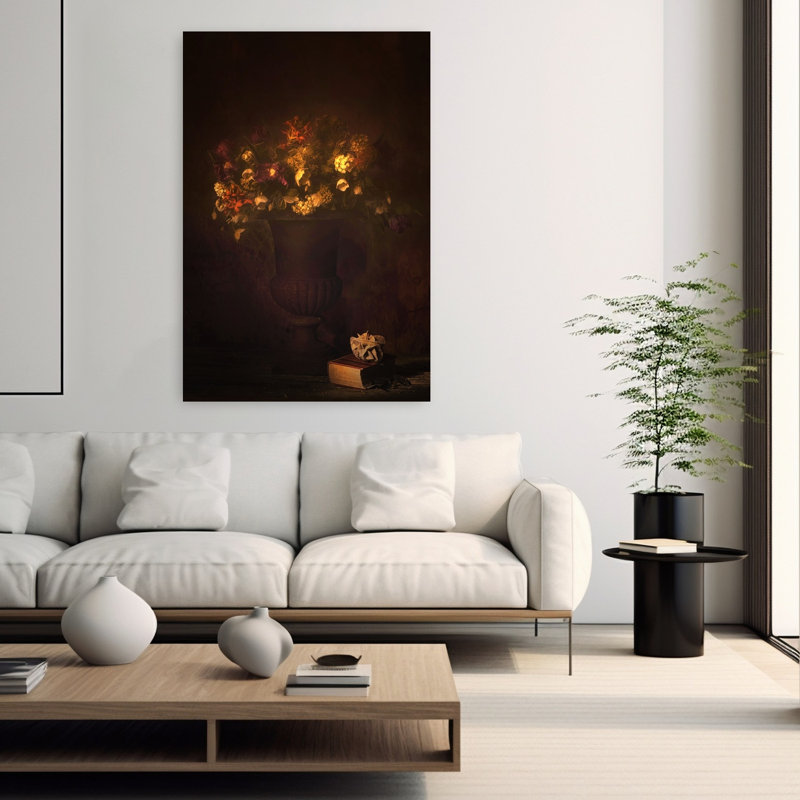 Art contemporain fleur de tulipe rétro, H 60 po x l 40 po