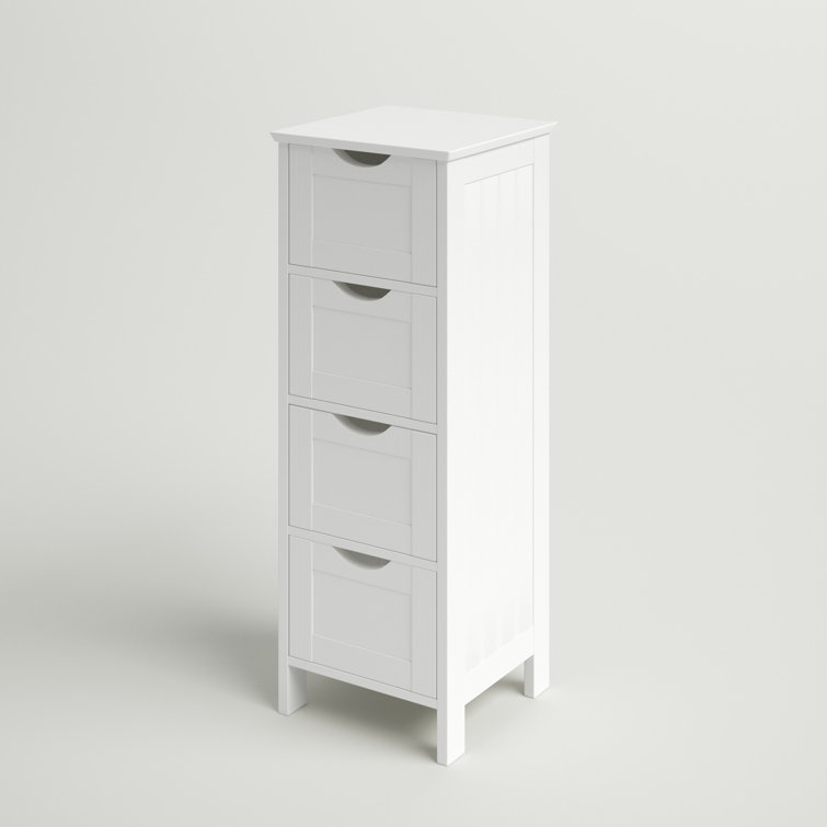 Bathroom Tall Freestanding Storage Cabinet with Open Shelves and Drawer-White | Costway
