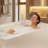 60" Acrylic Soaking Bathtub with Skirt, 13.8" Deep Soak, 131-Gallon Capacity, Anti-Slip Base, Ergonomic Backrest, Chrome Hand-Twist Drain