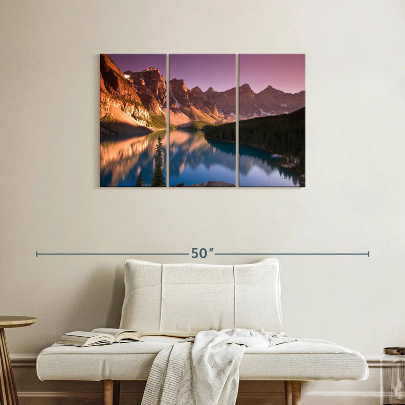 Coucher de soleil idyllique à Banff, H 24 po x l 38 po