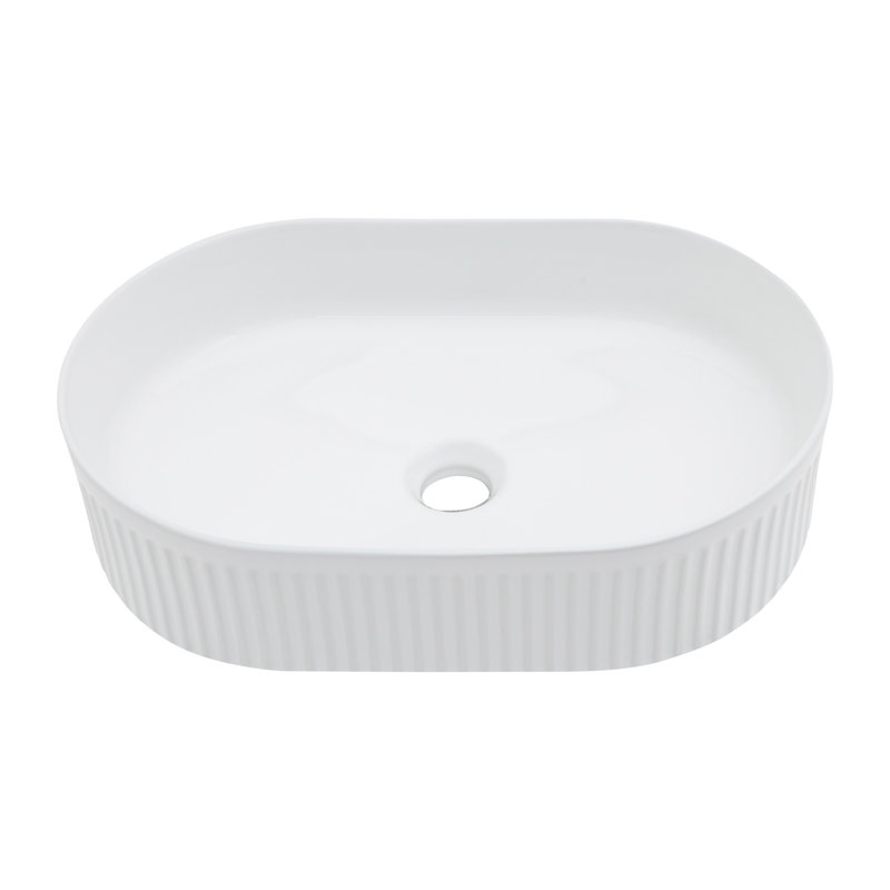 Lavabo de salle de bain vasque ovale en céramique blanche 19,31X12,19 pouces