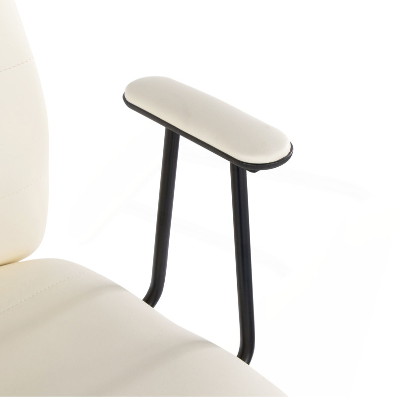 Chaise de bureau en similicuir, Crème