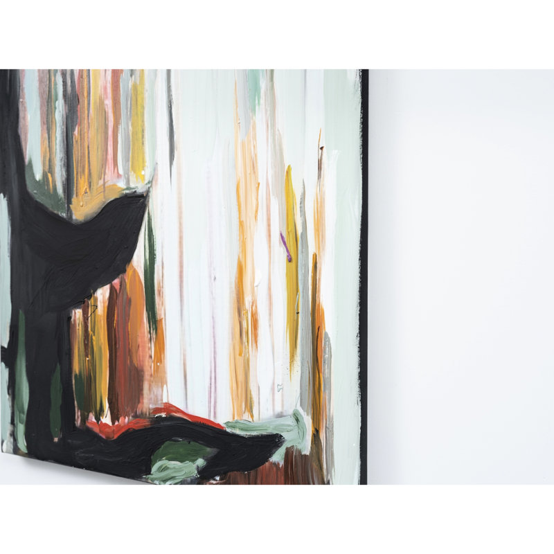 Ellerswick 47'' X 19'' Unframed Hand-Painted Grey Canvas Wall Art - Add A Dash Of Style To Your Walls Enchanting 46.98 In. 18.87 For Dreamlike Decor