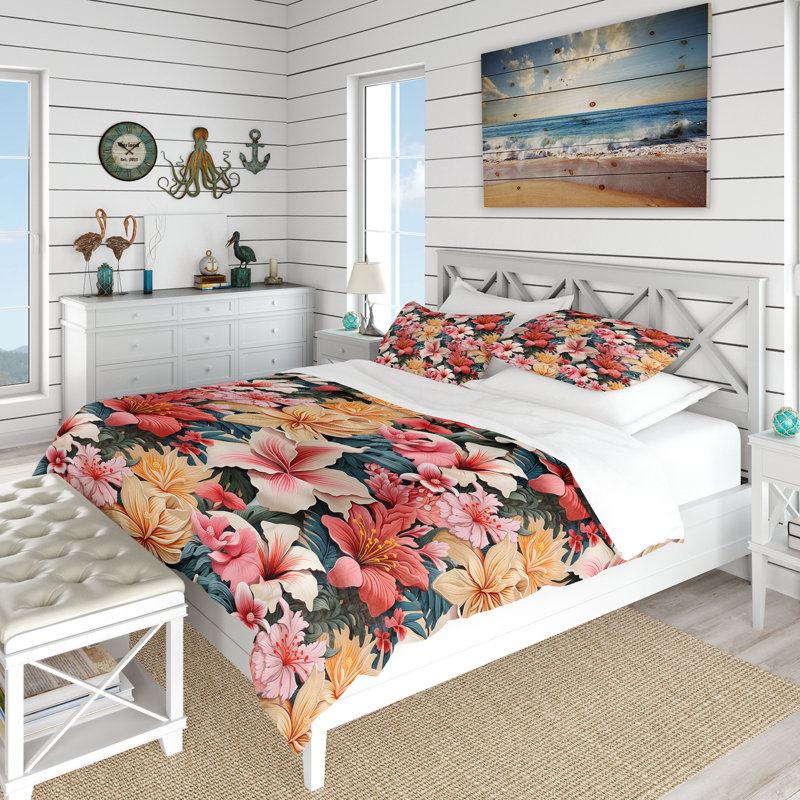 Ensemble de housse de couette Tropicana Whimsy, Housse de couette pour très grand lit et 2 très