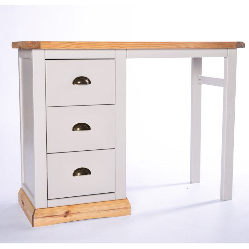 Devonte Writing Desk, Grey/Wood, Brass