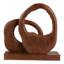 Sculpture abstraite en bois de manguier pour la décoration intérieure - Objet décoratif artisanal pour la décoration de table de salon - 38 cm, brun et beige