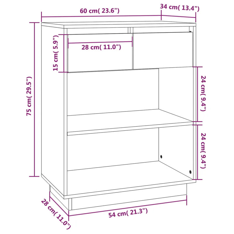 Ireion 60cm Solid Wood Console Table, White