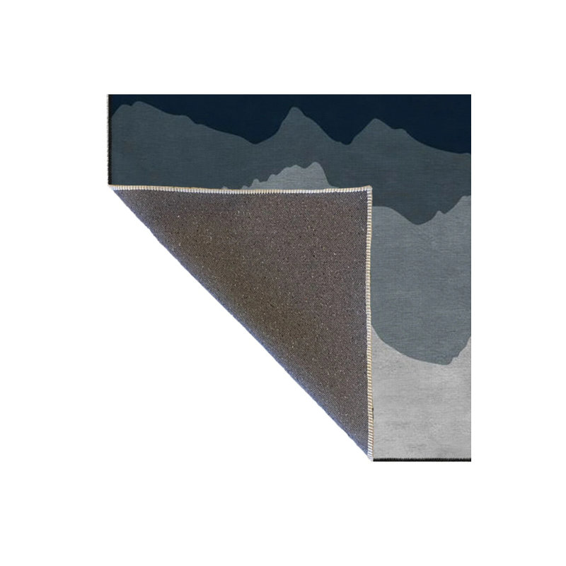 Black Mountain Themed Traditional Woven Based Washable Rug, Rectangle 4' x 5'11"