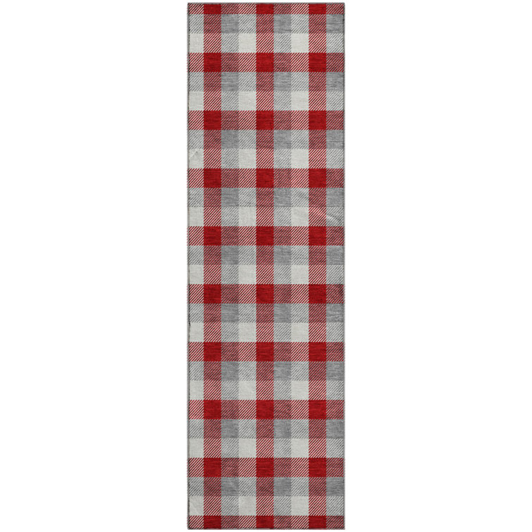 Premium Machine Washable Crumley AMF1053 Plaid Rug