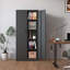 Armoire de rangement en métal robuste avec système de verrouillage, tablettes réglables, conception anti-basculement, idéale pour les espaces multiples
