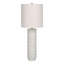 Lighting, H 28 po, lampe de table, résine crème, abat-jour ivoire / crème