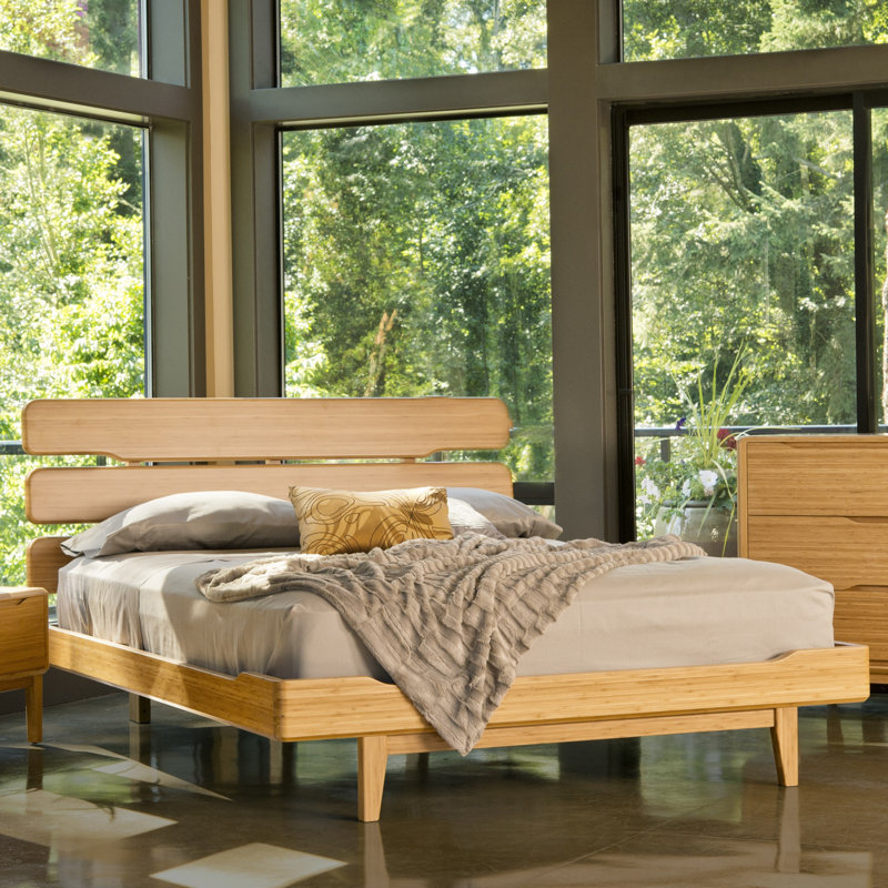 Lacey Solid Wood Slat Bed, Queen, Caramelized