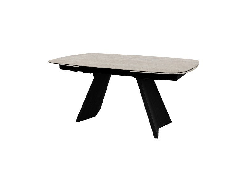 Tables extensibles Icaro, Blanc Travertino, Matt Black