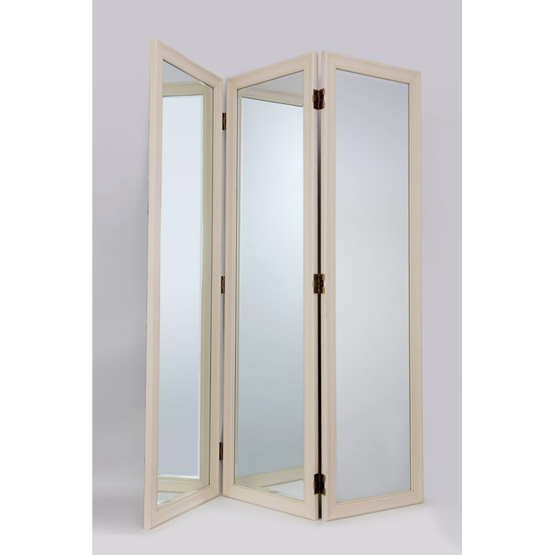 Mount Washington 60" W x 72" H 3 - Panel Glass Folding Full-size Floor Dressing Mirror