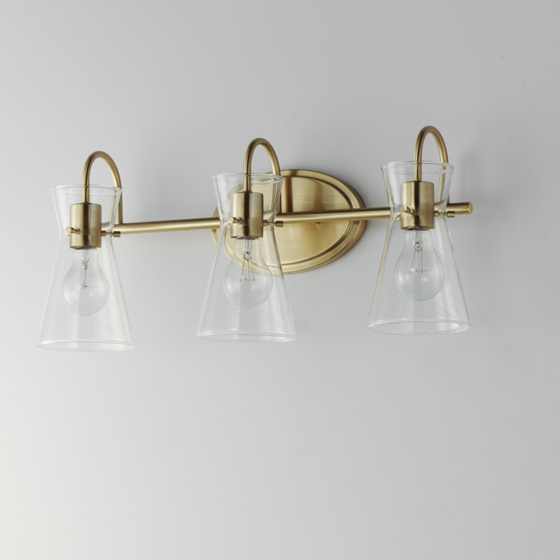 Lundeen 3 - Light Dimmable Vanity Light, Natural Aged Brass