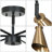 Izell 6-Light Black & Gold Modern Sputnik Chandelier with 4 Height Adjutable Rods