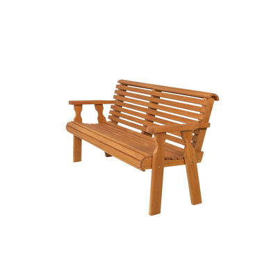  Amish Heavy Duty Roll Back Outdoor Bench (Cedar Stain, 4-Foot)
