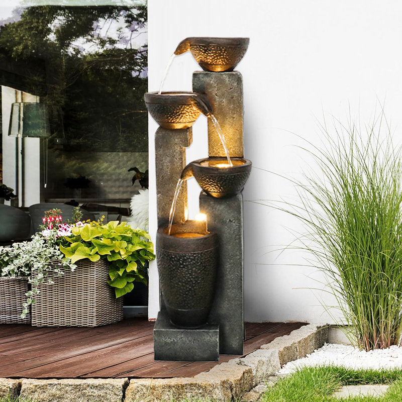 Fontaine Didula fabriquée à la main avec lumière résistante aux intempéries