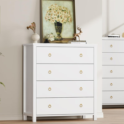 Dresser for Bedroom, Chest of Dressers 37" Tall Dresser for Closet with 4 Drawers Chest