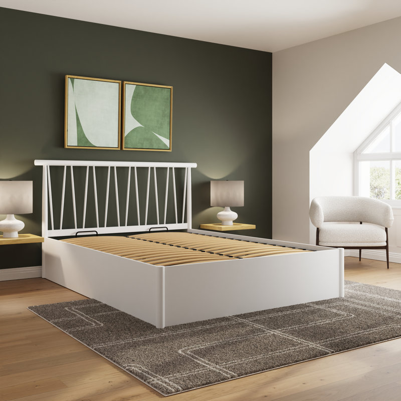 Fusum Ottoman Storage Bed, Kingsize (5'), White