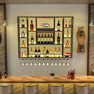 Artimus Wall Mounted Wine Bottle & Glass Rack