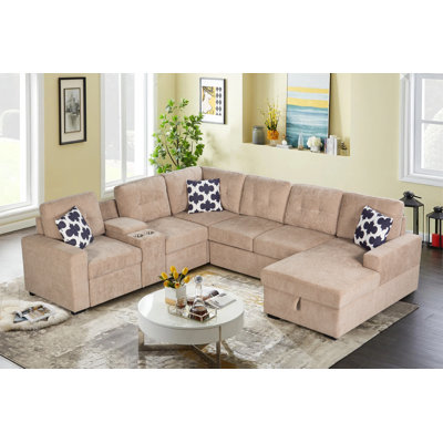 Multifunctional Modular L - Shaped Sectional Sofa with Built - in Cup Holders, Hidden Storage Compartments and Convertible Seating Design