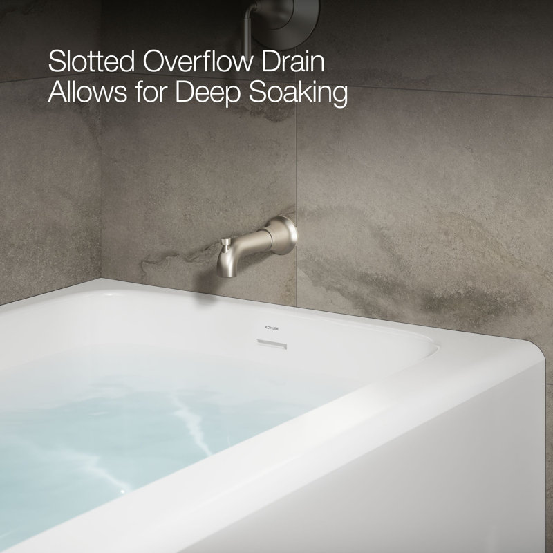 Avec 60 In. X 36 In. Alcove Bath, Left Drain, Right, White