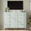 Commode, commode moderne à 5 tiroirs pour chambre à coucher avec poignée dorée et grand tiroir, commode double-923239796