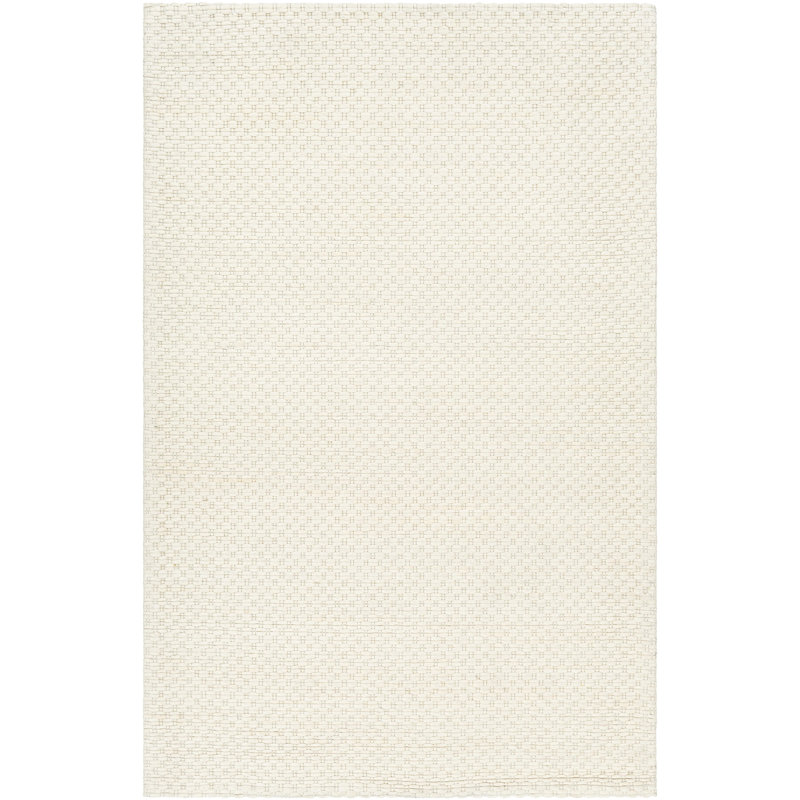 Rectangle Venette Polyester/Wool Area Rug in Cream, Rectangle 8' x 10'