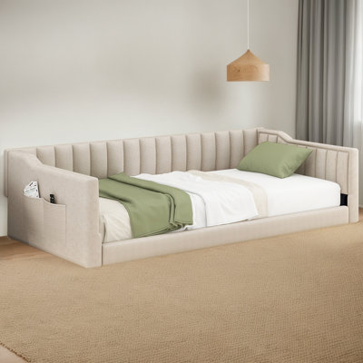 Compact Daybed Sofa With Storage |Upholstered Velvet Design For Living Rooms & Guest Rooms by Mercer41