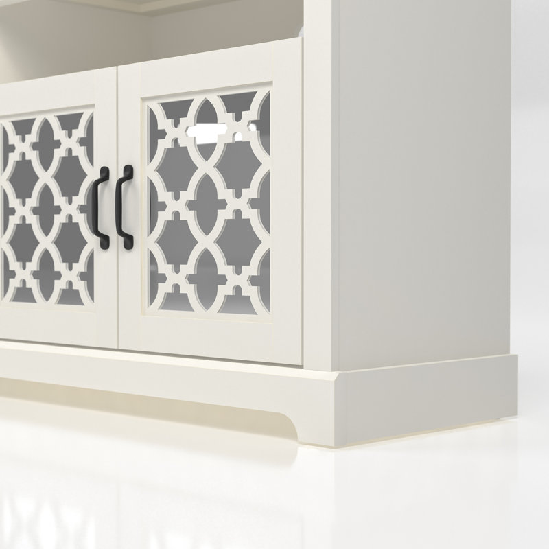 Chessani TV Stand with Open Storage for TVs up to 75", Ivory