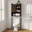 Armoire de rangement pour toilette à grande capacité à 4 niveaux avec tablettes intérieures réglables personnalisables et porte de grange coulissante lisse pour la salle de bain-1571616974