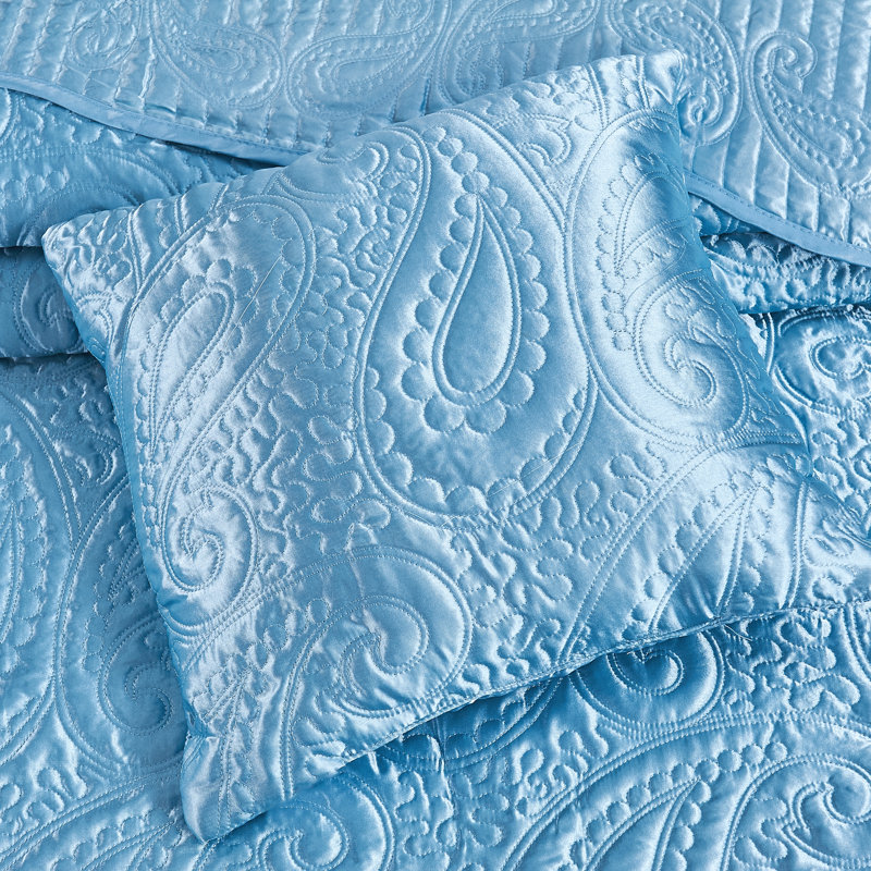 Aquatic Oversized King Microfiber and Satin Bedspread Set