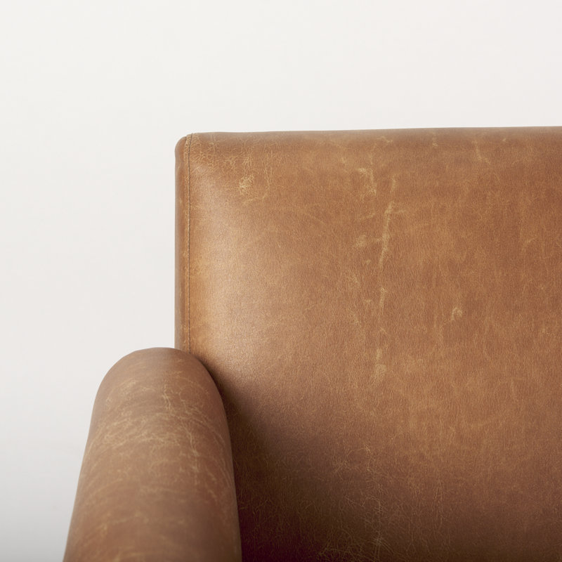 Jewels Upholstered Armchair, Light Brown, Brown Faux Leather