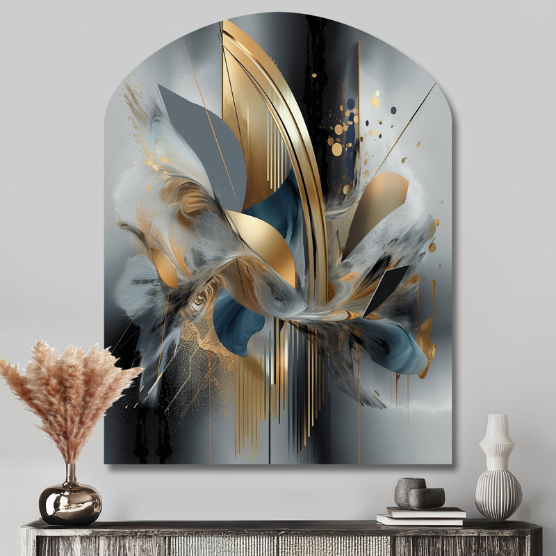 Gottlieb - reproduction d'art asymétrique en marbre sur métal, sculpture murale en métal de forme unique, H 43 po x l 33 po