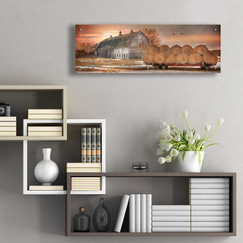 «Sunset on the Far» par Lori Deiter, art mural en verre acrylique, H 12 po x l 36 po x P 0,2 po