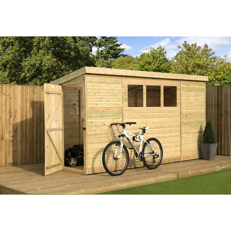 Shiplap Pent Wooden Shed, 3ft. W x 14ft. D