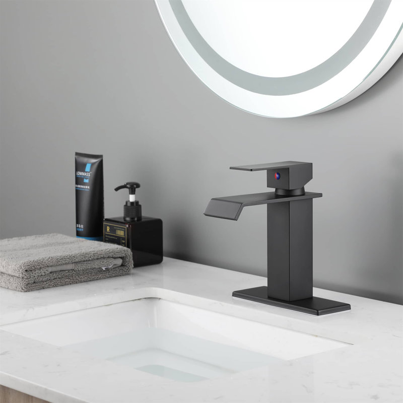 Robinet de salle de bain à un trou, Noir mat