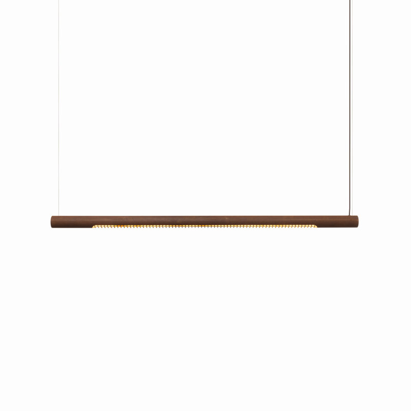 Luminaire suspendu Roest 75H rouille, H 2,5 po x l 29,5 po x P 2,5 po, Naturel