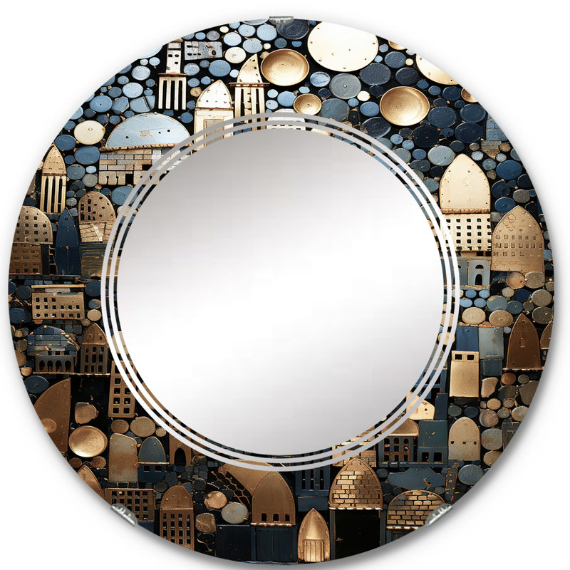 Arianell - Miroir mural moderne rond, 24 po x 24 po