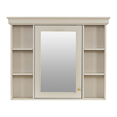 Wall Mounted Bathroom Storage Cabinet With Mirror Door, Modern Bathroom Wall Cabinet, Medicine Cabinet With 6 Open Shelves, Entryway Cabinet