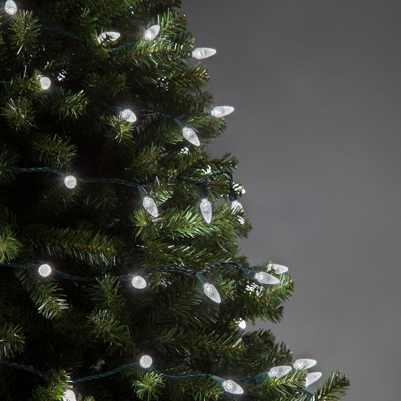 70 Light C6 LED Christmas String Lights, Cool White
