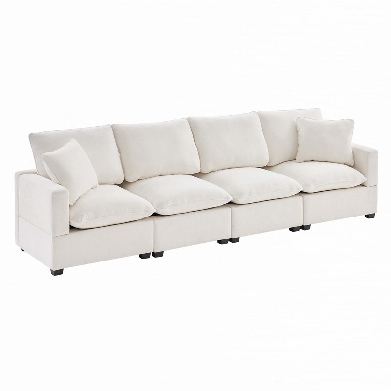 Canapé modulaire Calera, Chenille blanche