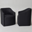  Fauteuil de salle à manger rembourré de 25 po de large avec roulettes interchangeables et pieds fixes (ensemble de 2)-1121300615