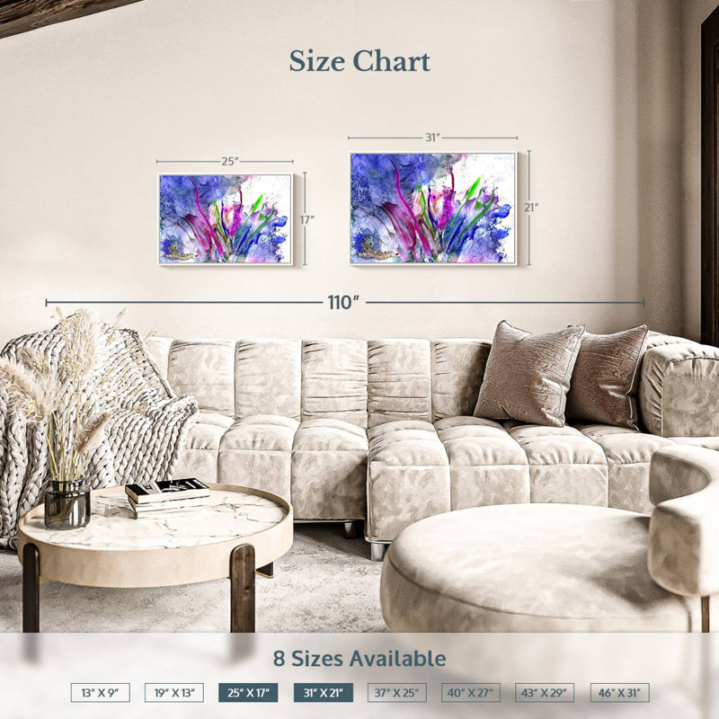 Syd Flower, Floating Frame White, 25" X 17"